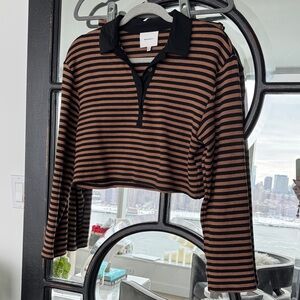 Reformation Black and Brown Striped Set